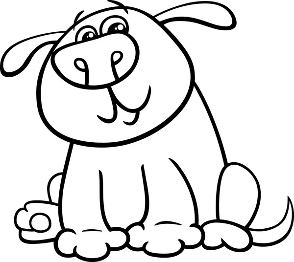 Libro da colorare cartone animato cane — Vettoriale Stock