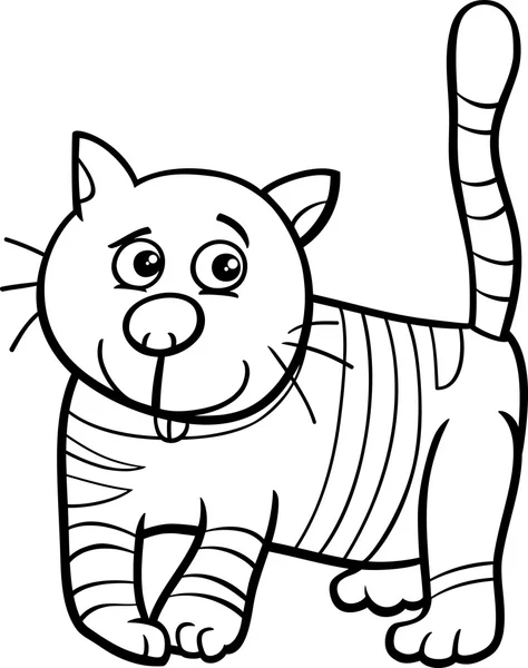 Kat of een katje kleuren boek — Stockvector