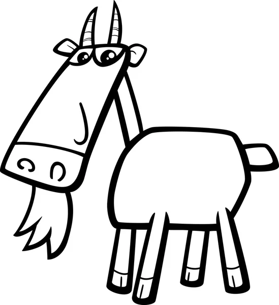 Goat cartoon coloring page — Stock Vector