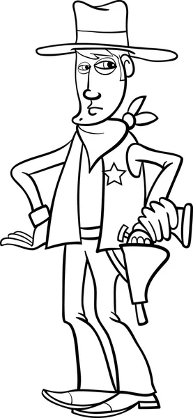 Sheriff vaquero para colorear libro — Vector de stock