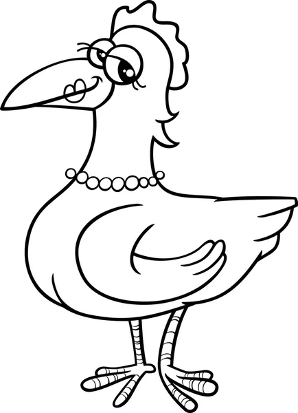 Hen bird målarbok — Stock vektor