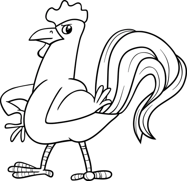 Rooster bird coloring book — Stock Vector