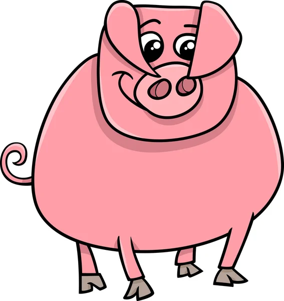 Dessin animé de porc animal — Image vectorielle