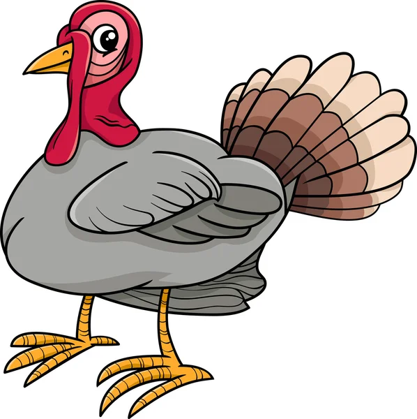 Turkey bird farm animal cartoon — Stock Vector