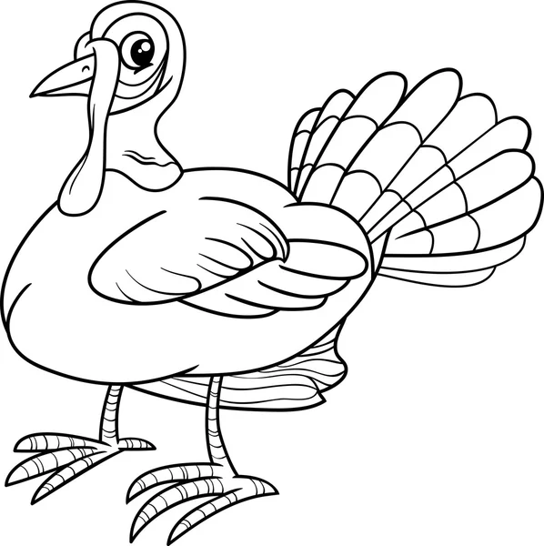 Pavo pájaro para colorear libro — Vector de stock