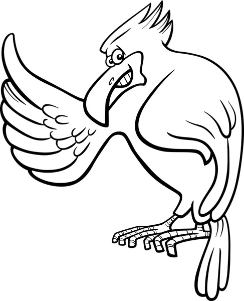 Libro para colorear personaje de águila — Vector de stock