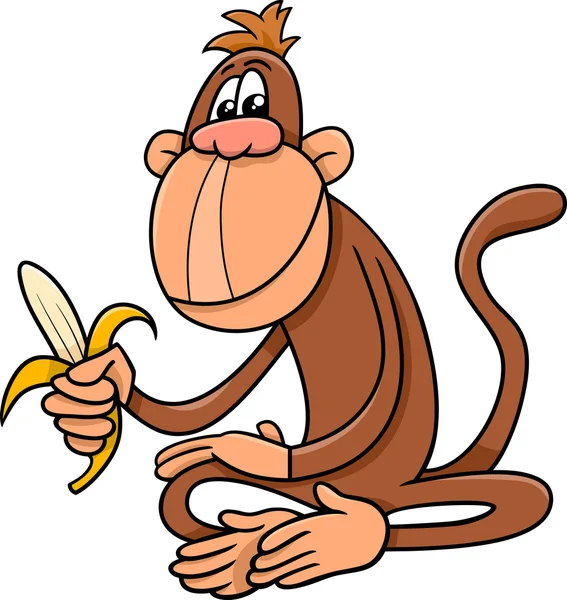 Singe avec dessin animé banane — Image vectorielle