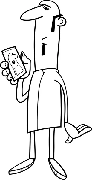 Hombre con dibujos animados móviles — Vector de stock