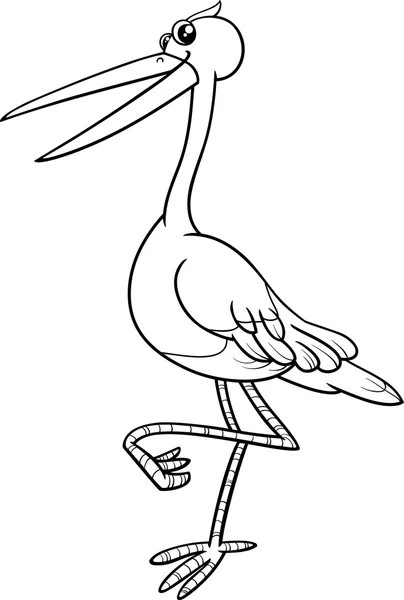 Cigogne oiseau coloriage livre — Image vectorielle