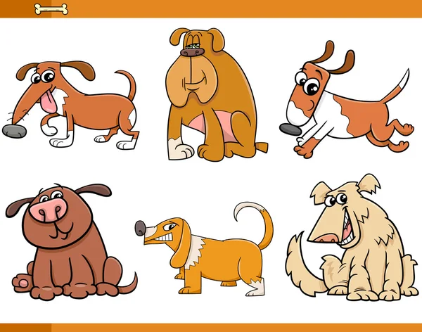 Köpekler karakter kümesi karikatür — Stok Vektör