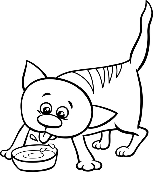 Gatinho e livro de colorir leite — Vetor de Stock