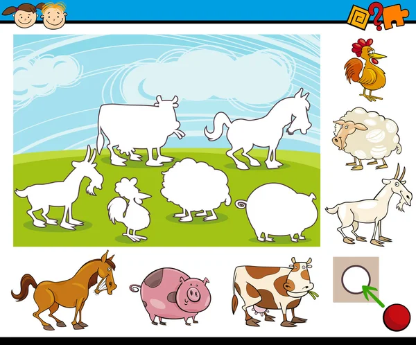 Cartoon preschool task for kids — Stock Vector