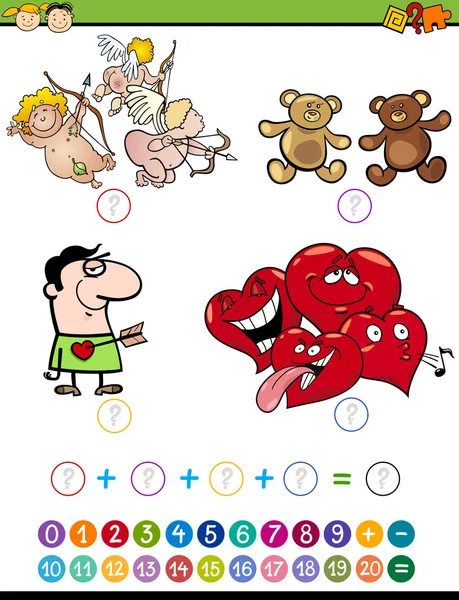 Tarea de matemáticas para niños preescolares — Vector de stock