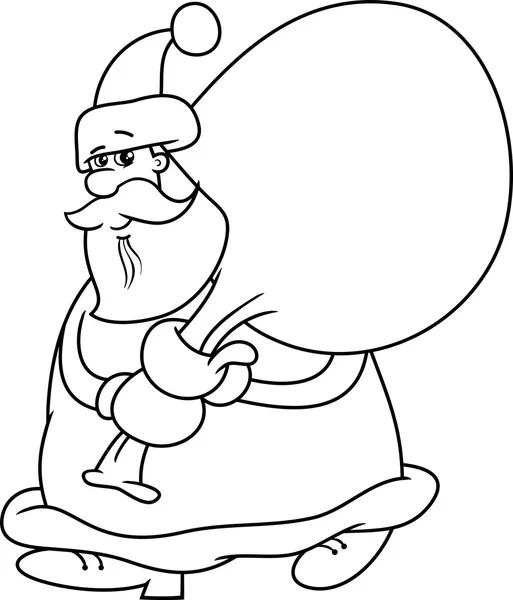 Père Noël sur coloriage de Noël — Image vectorielle