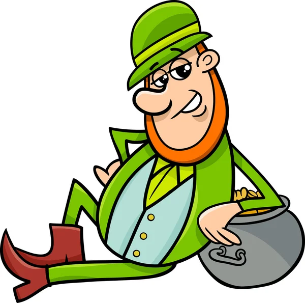 Saint patrick leprechaun cartoon — Stock Vector