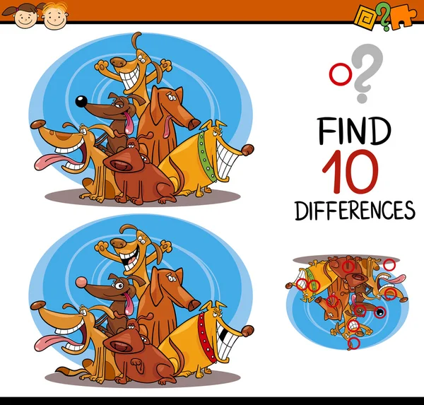 Finding differences cartoon task — Stock Vector