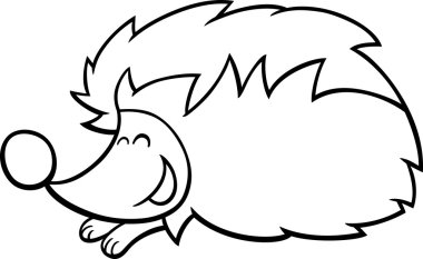 çizgi film kirpi boyama sayfası