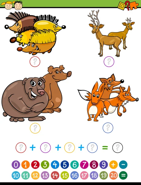 Tarea matemática para preescolares — Vector de stock