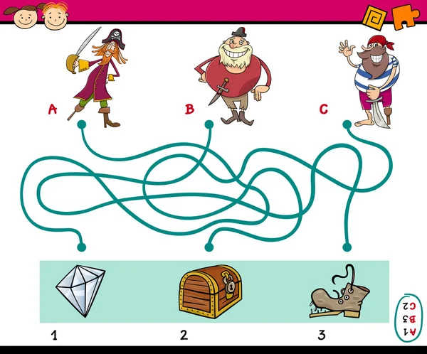 Chemins puzzle tâche éducative — Image vectorielle