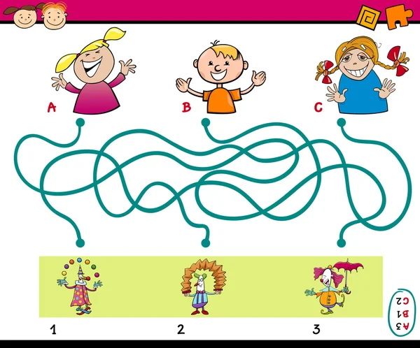 Labyrinthe tâche de puzzle pour les enfants — Image vectorielle