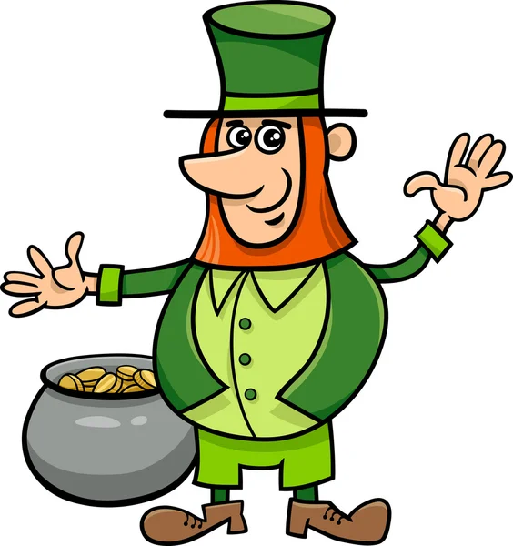 Lutin avec pot d'or — Image vectorielle