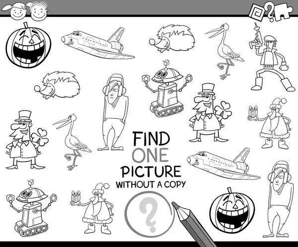 Find single picture task for kids — Stock Vector