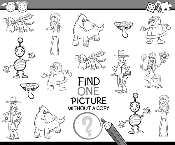 Finding single picture task — Stock Vector