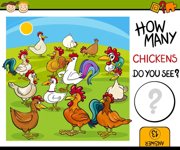 Cyklisk aktivitet med kycklingar cartoon — Stock vektor
