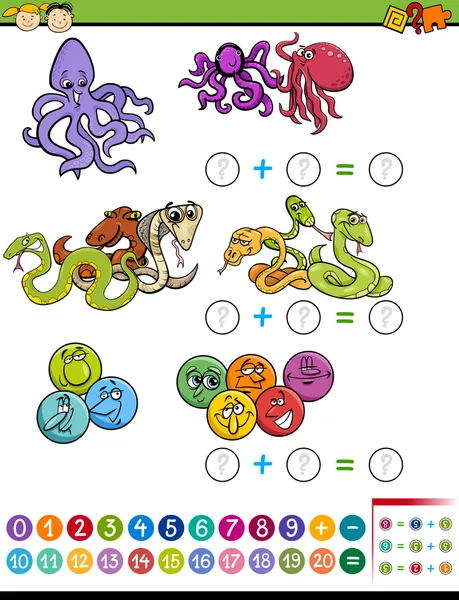 Mathematische Aufgabe für Kinder — Stockvektor