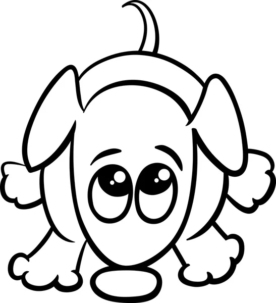 Livre de coloriage de dessin animé chien mignon — Image vectorielle