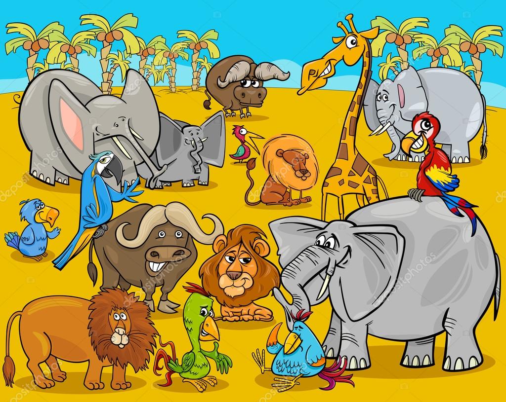 Safari animals cartoon illustration Stock Vector Image by ©izakowski  #90282446