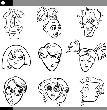 çizgi film çocuklar karakter kümesi