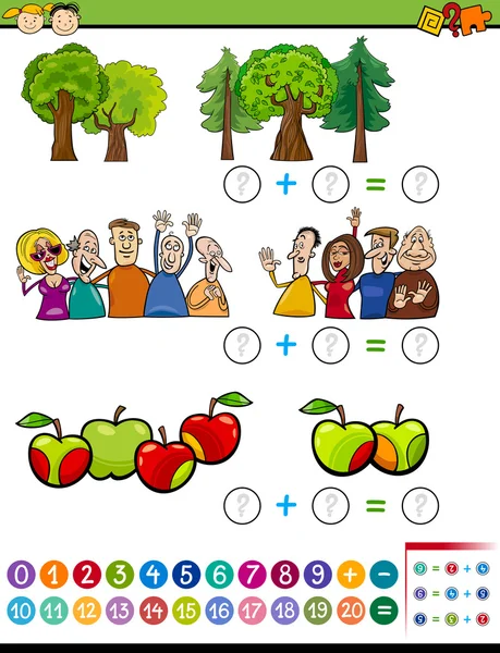 Tâche d'algèbre mathématique pour les enfants — Image vectorielle