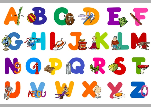 Educational alphabet set for kids — Stock Vector