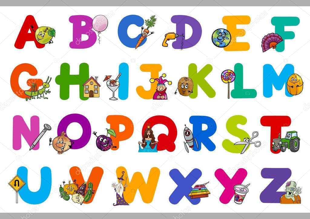 Educational cartoon alphabet for kids Stock Vector Image by ©izakowski  #91066654