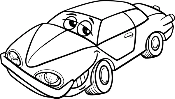 Car character cartoon coloring book — Stock Vector
