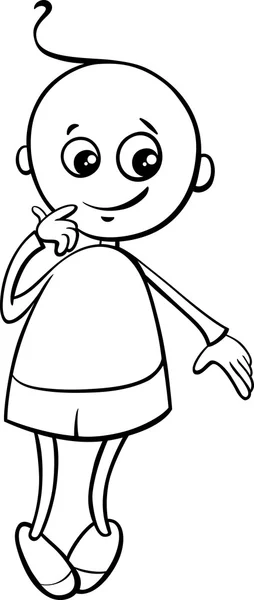 Lindo niño para colorear libro — Vector de stock