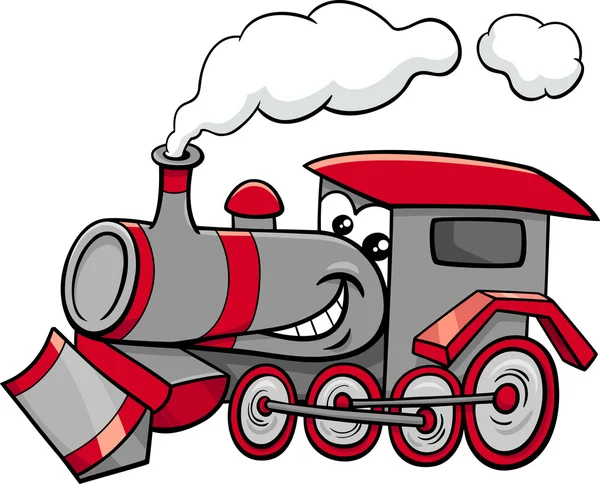 Steam engine cartoon character — Stock Vector