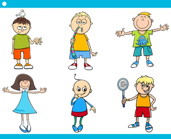 Kinderen tekens cartoon set — Stockvector