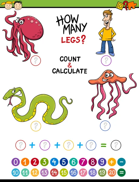 Tâche mathématique pour les enfants d'âge préscolaire — Image vectorielle