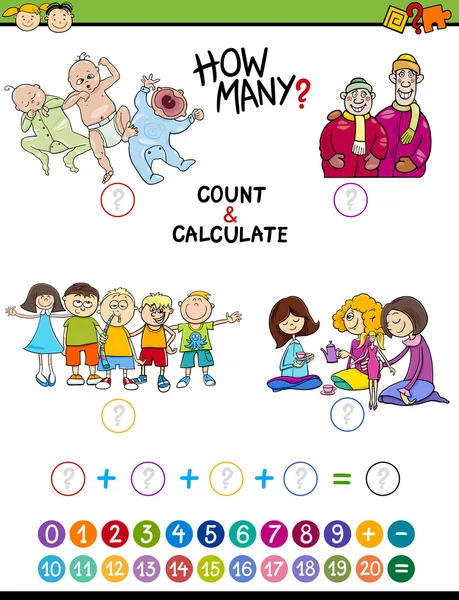 Okul öncesi için matematiksel oyun — Stok Vektör