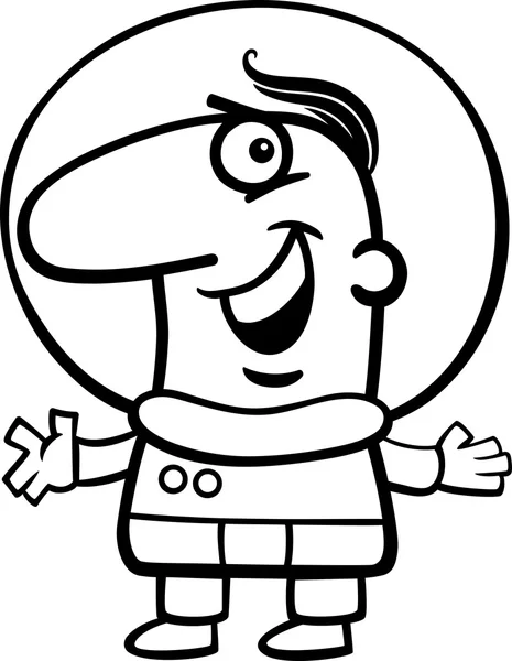 Astronaut cartoon coloring book — Stock Vector