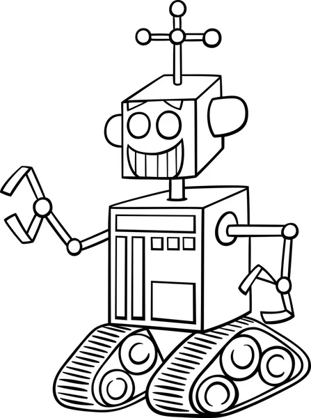 Roboter Charakter Ausmalseite — Stockvektor