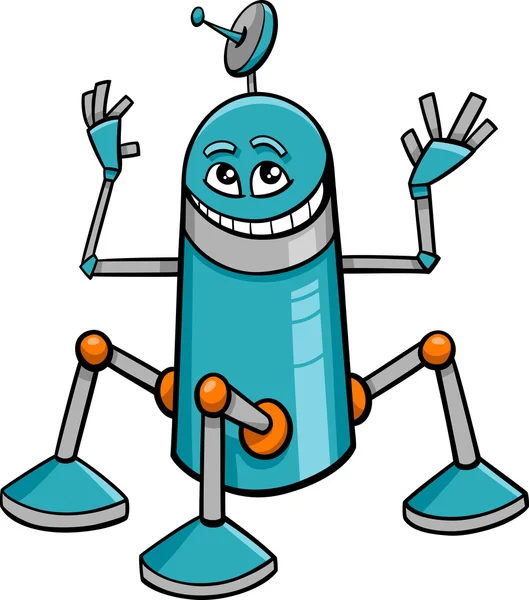 Robot caractere desene animate — Vector de stoc