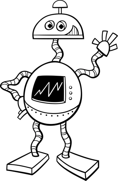 Livre de coloriage robot ou droïde — Image vectorielle