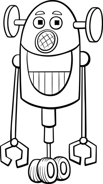 Funny robot coloring book — Stock Vector