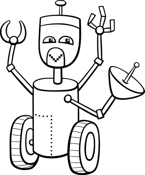 Robot coloring book — Stock Vector