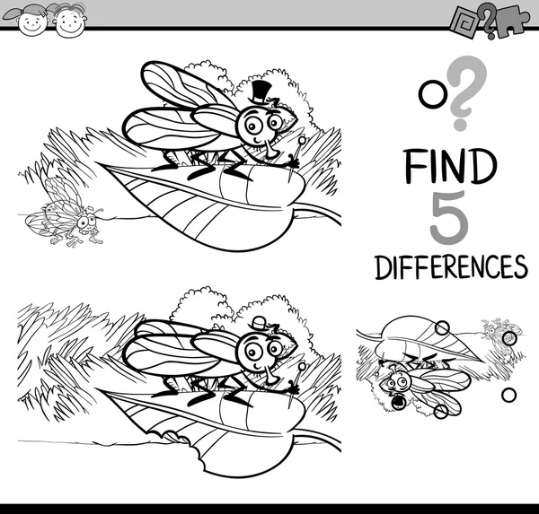 Task of differences coloring book — Stock Vector