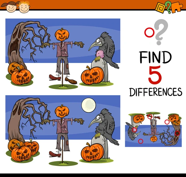 Halloween différences tâche — Image vectorielle
