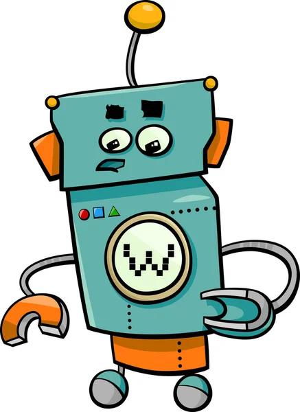 Personaje de dibujos animados robot cómico — Vector de stock